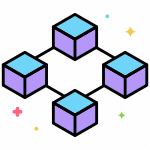 Animated blockchain blocks representing the OrgChain office workflow
